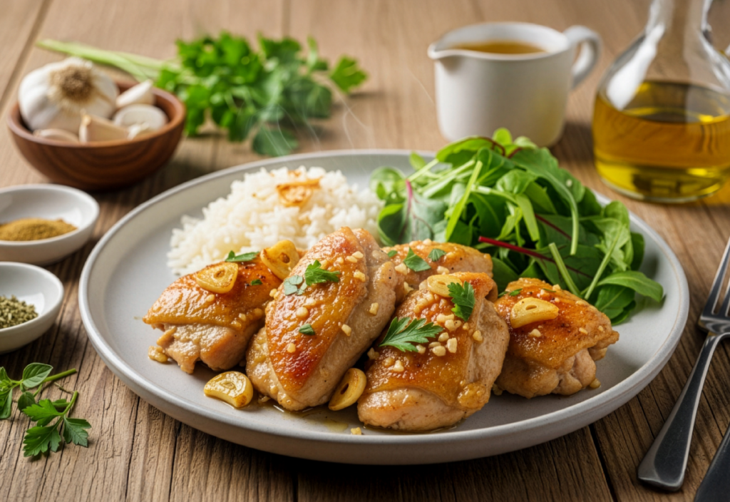 Pollo al ajillo - La Favorita